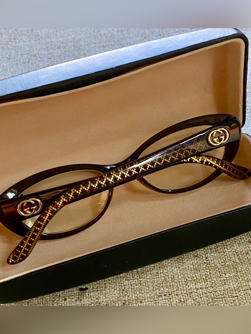 VTG Gucci Brown Tortoiseshell Women's Eyeglass Frames